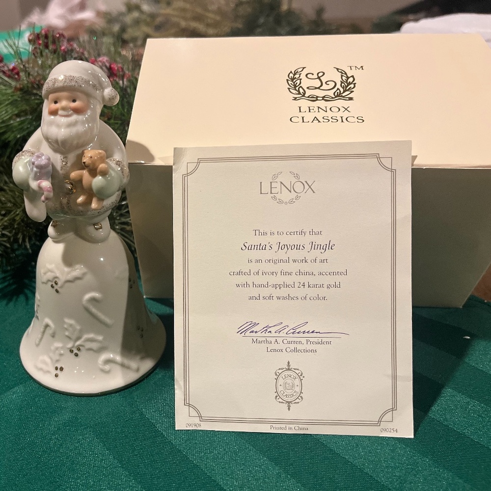 Limited Edition Lenox China Santa's Joyous Jingle Bell